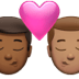 👨🏾‍❤️‍💋‍👨🏽 kiss: man, man, medium-dark skin tone, medium skin tone display on Apple